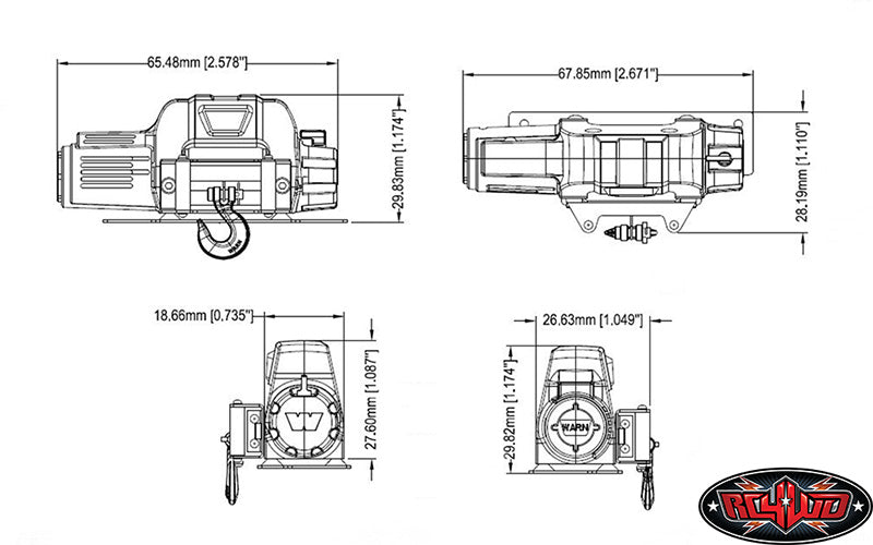 RC4WD Z-S1571 1/10 Mini Warn 9.5 cti Winch