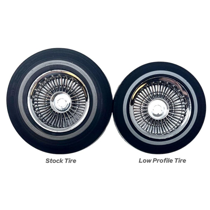 Redcat 13882 Low Profile Low Rider Tire on Chrome Wheels for SixtyFour