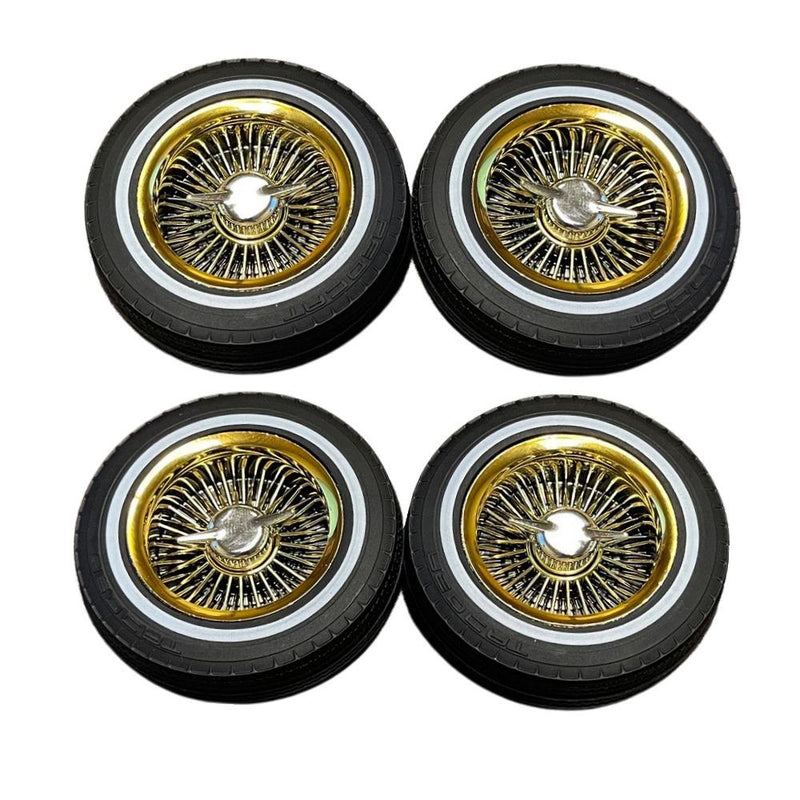Redcat 14434 Low Profile Low Rider Tire on Gold Wheels Set of 4 for SixtyFour