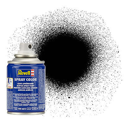 Revell 34302 100ml Acrylic Spray Color Paint - Black Silk (Ok for Lexan RC Car Bodies)