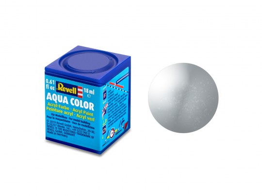 Revell 36190 18ml Bottle Acrylic Aqua Color Paint - Silver Metallic