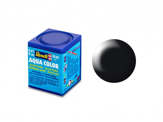 Revell 36302 18ml Bottle Acrylic Aqua Color Paint - Black Silk