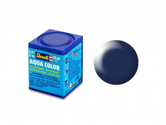 Revell 36350 18ml Bottle Acrylic Aqua Color Paint - Dark Blue Silk