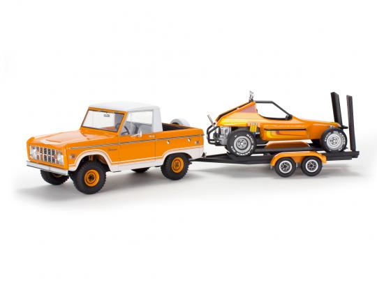 Revell-MONOGRAM 7228 1/25 Bronco Half Cab Truck with Dune Buggy and Trailer Kit