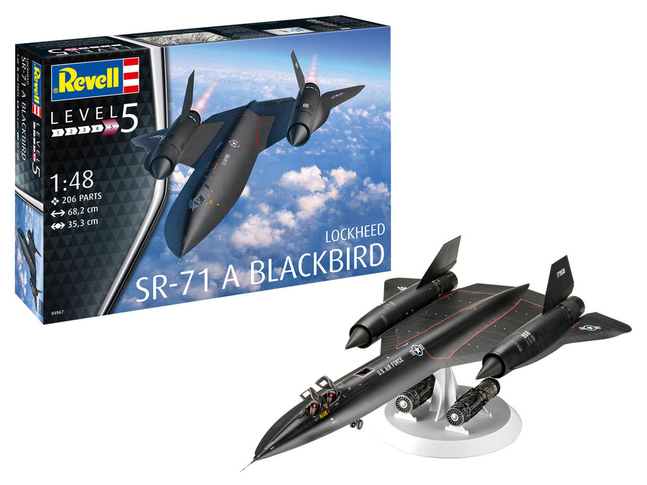Revell of Germany 4967 1/48 SR71A Blackbird Stealth Jet  Kit with Display Stand