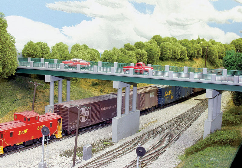 Rix Products 123 HO Scale Wrought Iron 150' Highway Overpass Kit with 4 Piers