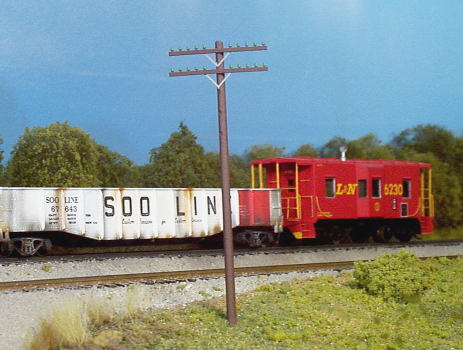 Rix Products 628-0032 HO Scale 2-Arm Telephone Poles (18 Pack)