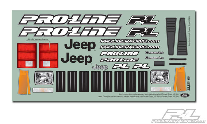 Pro-Line 3362-00 Jeep Comanche Full Bed Clear Body 12.3" 313mm