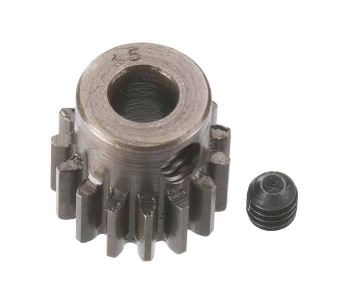 Robinson Racing Products 8715 Hard .08 Bore Steel Pinion 15T fits 5mm Shaft