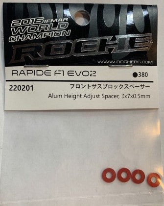 Roche 220201 Red Aluminum 3x7x0.5mm Height Adjust Spacer for Rapide F1 