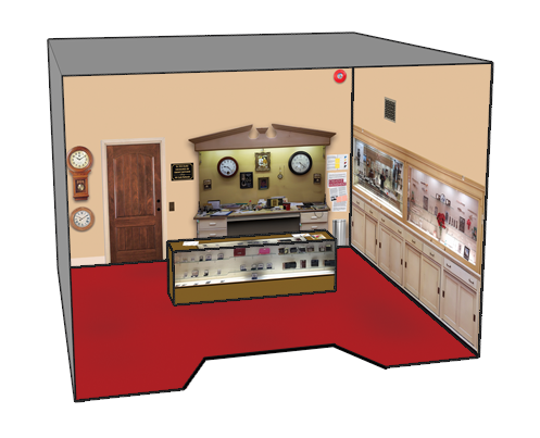 Roomettes 01-101-01 HO Scale Mongillo Jewellers Interior Kit (Fits DPM 10100)