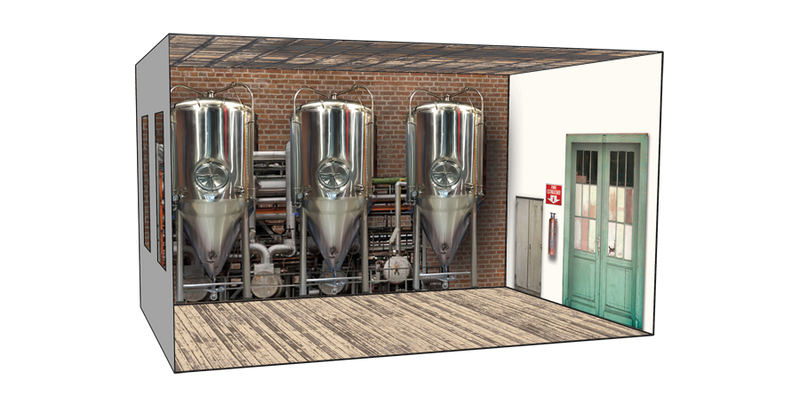 Roomettes 01-103-01 HO Scale Signal Brewery Interior Kit (Fits DPM 10300)