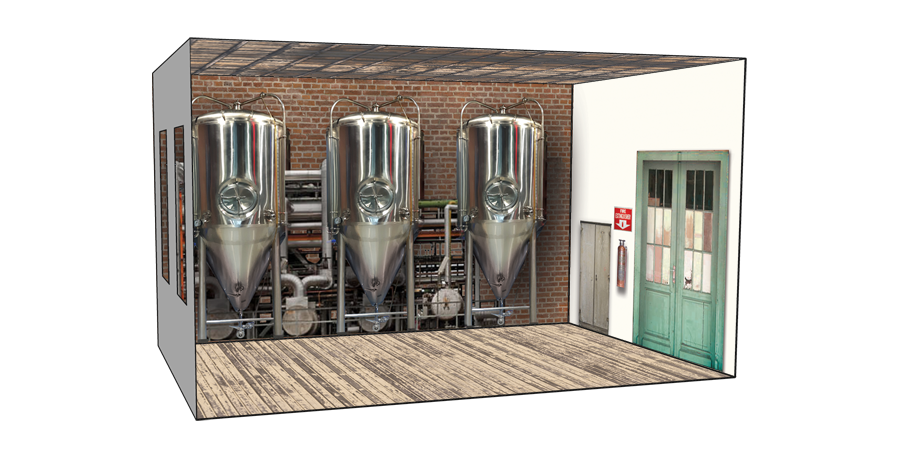 Roomettes 01-103-01 HO Scale Signal Brewery Interior Kit (Fits DPM 10300)