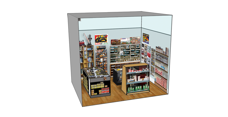 Roomettes 01-105-01 HO Scale Stewart's Hobby Shop Interior Kit (Fits DPM 10500)