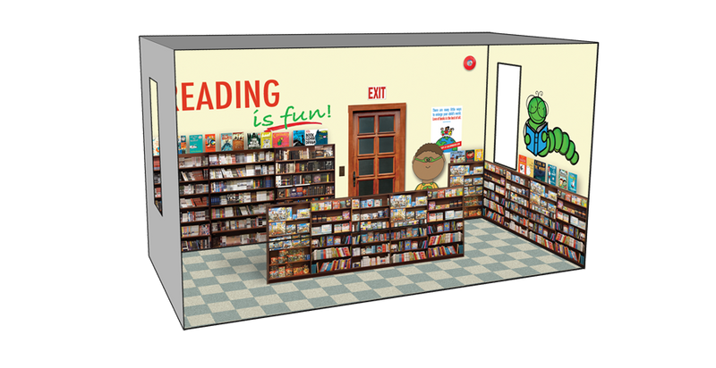 Roomettes 01-118-01 HO Scale Interior The Bookworm Kit (Fits DPM 11800)