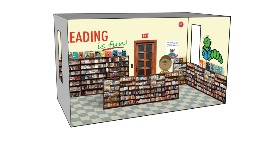 Roomettes 01-118-01 HO Scale Interior The Bookworm Kit (Fits DPM 11800)