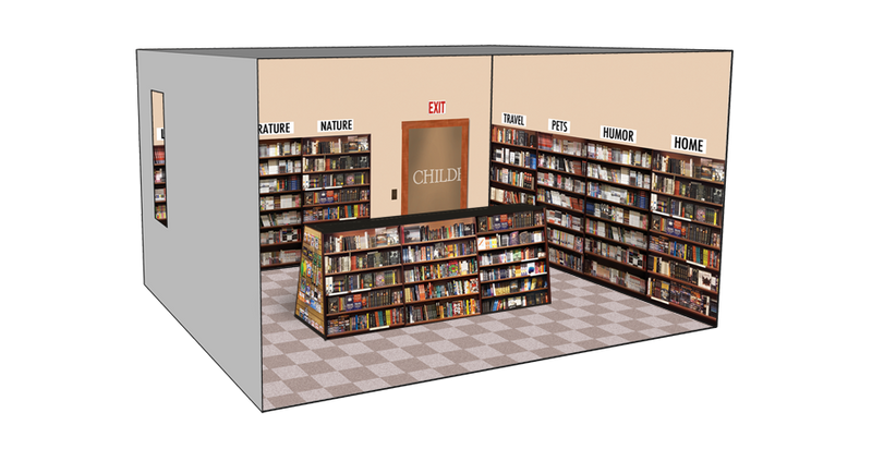 Roomettes 01-118-01 HO Scale Interior The Bookworm Kit (Fits DPM 11800)