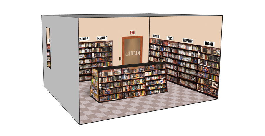 Roomettes 01-118-01 HO Scale Interior The Bookworm Kit (Fits DPM 11800)