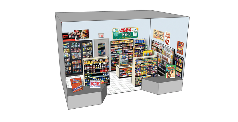 Roomettes 05-6010-01 HO Scale Dale's Variety Interior Kit (Fits Rix Products Smalltown USA 6010)