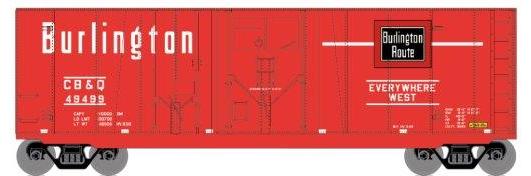 Roundhouse 1004 HO Scale 40' Grain Boxcar Burlington CB&Q 49499