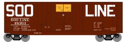 Roundhouse 1013 HO Scale 40' Grain Boxcar SOO Line 48363