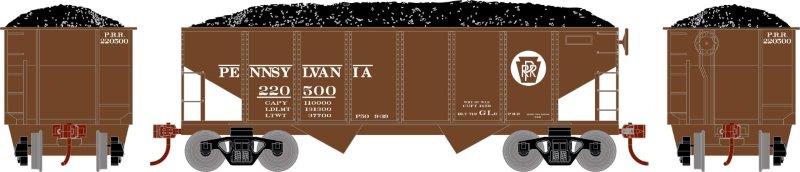 Roundhouse 1018 HO Scale 34' Ribbed Hopper Pennsylvania PRR 22500