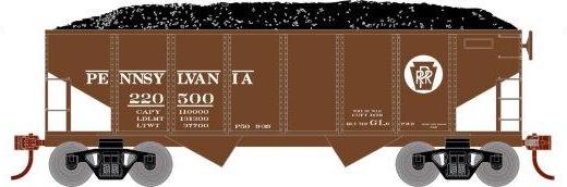 Roundhouse 1018 HO Scale 34' Ribbed Hopper Pennsylvania PRR 22500