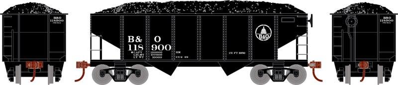 Roundhouse 1022 HO Scale 34' Ribbed Hopper Baltimore & Ohio B&O 118900