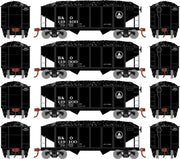 Roundhouse 1023 HO Scale 34' Ribbed Hopper Baltimore & Ohio B&O 4 Pack #1