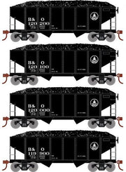Roundhouse 1024 HO Scale 34' Ribbed Hopper Baltimore & Ohio B&O 4 Pack #2
