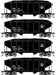 Roundhouse 1024 HO Scale 34' Ribbed Hopper Baltimore & Ohio B&O 4 Pack #2
