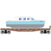 Roundhouse 1029 HO Scale 40' Flatcar with Blue Boat C&NW 47362