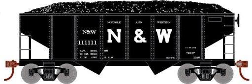 Roundhouse 1034 HO Scale 34' Ribbed Hopper Norfolk & Western N&W 111111
