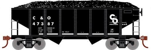Roundhouse 1044 HO Scale 34' Ribbed Hopper Chesapeake & Ohio C&O 47387