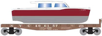 Roundhouse 1050 HO Scale 40' Flatcar with White Boat New York Central NYC 496000