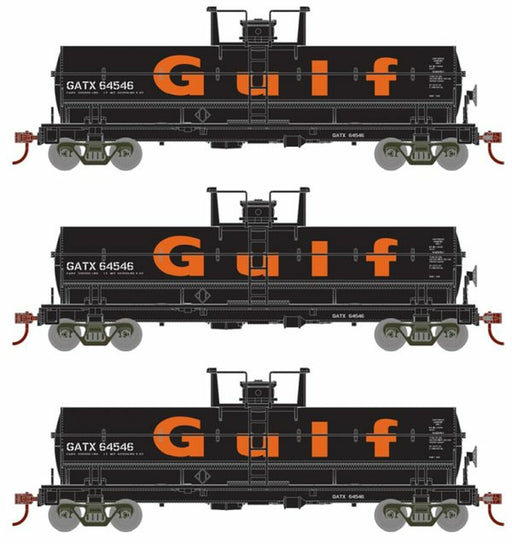 Roundhouse 1108 HO Scale Chemical Tank Car Gulf GATX 3 Pack