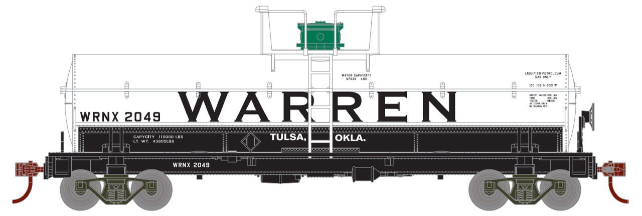 Roundhouse 1111 HO Scale Chemical Tank Car Warren WRNX 2077