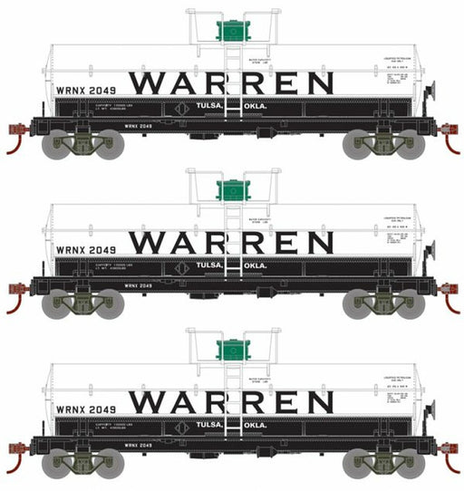 Roundhouse 1112 HO Scale Chemical Tank Car Warren WRNX 3 Pack
