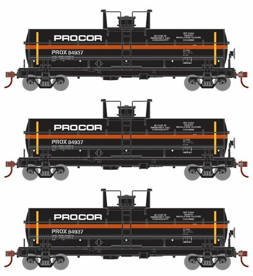 Roundhouse 1116 HO Scale Chemical Tank Car PROCOR PROX 3 Pack