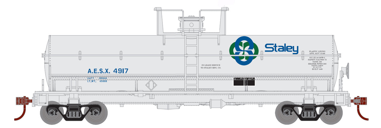 Roundhouse 1126 HO Scale Chemical Tank Car Hooker Staley AESX 4917
