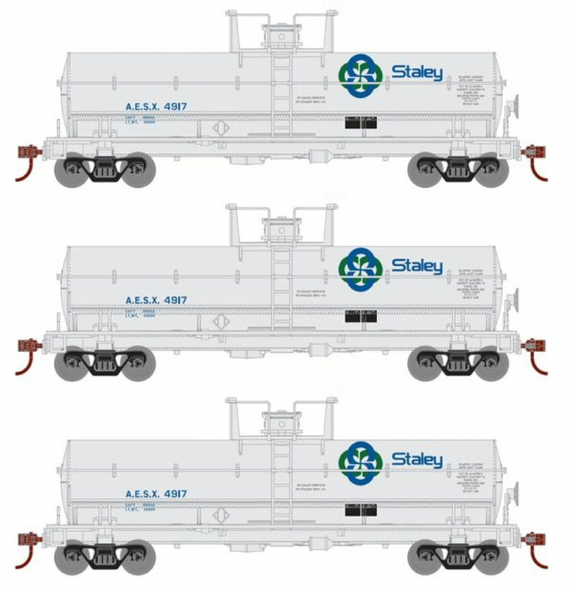 Roundhouse 1129 HO Scale Chemical Tank Car Hooker Staley AESX 3 Pack