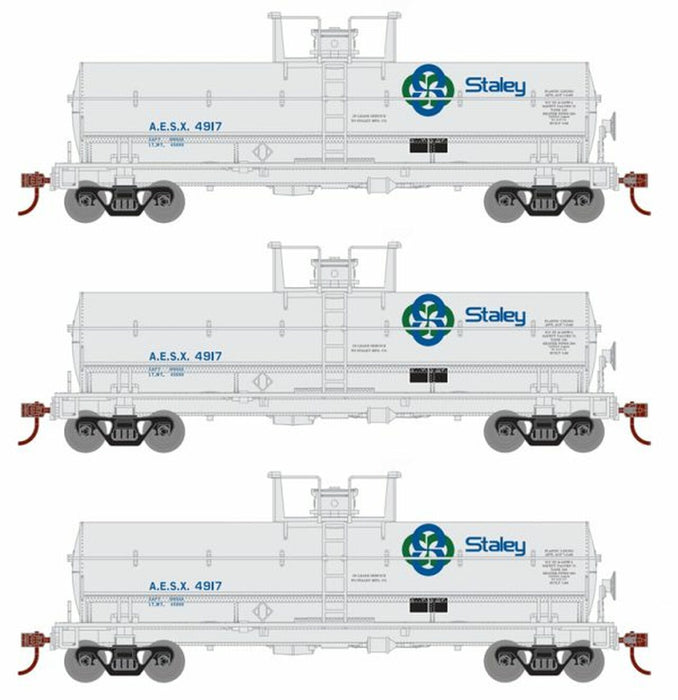Roundhouse 1129 HO Scale Chemical Tank Car Hooker Staley AESX 3 Pack