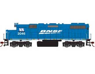 Roundhouse 12523 HO Scale GP38-2 "Blue and Black" BNSF 2046