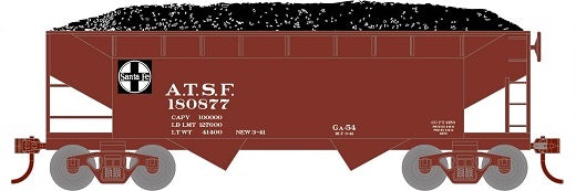 Roundhouse 1279 HO Scale 34' Offset Open Hopper Santa Fe ATSF 180877