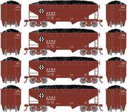 Roundhouse 1280 HO Scale 34' Offset Open Hopper Santa Fe ATSF 4 Pack #1
