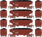 Roundhouse 1280 HO Scale 34' Offset Open Hopper Santa Fe ATSF 4 Pack #1