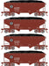 Roundhouse 1280 HO Scale 34' Offset Open Hopper Santa Fe ATSF 4 Pack #1