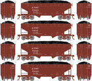 Roundhouse 1281 HO Scale 34' Offset Open Hopper Santa Fe ATSF 4 Pack #2