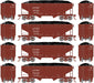 Roundhouse 1281 HO Scale 34' Offset Open Hopper Santa Fe ATSF 4 Pack #2