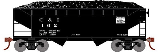 Roundhouse 1282 HO Scale 34' Offset Open Hopper Cambria & Indiana C&I 162